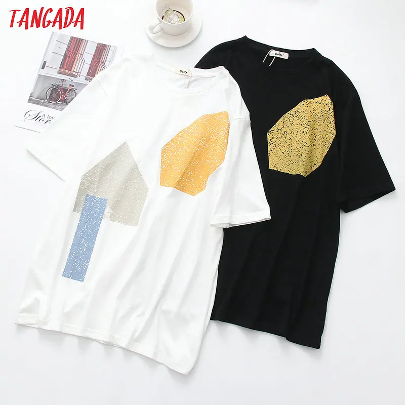 Tangada women stylish print T shirt short sleeve o neck basic tees ladies summer streetwear chic tops camisetas XLJ03
Tangada women stylish print T shirt short sleeve o neck basic tees ladies summer streetwear chic tops camisetas XLJ03