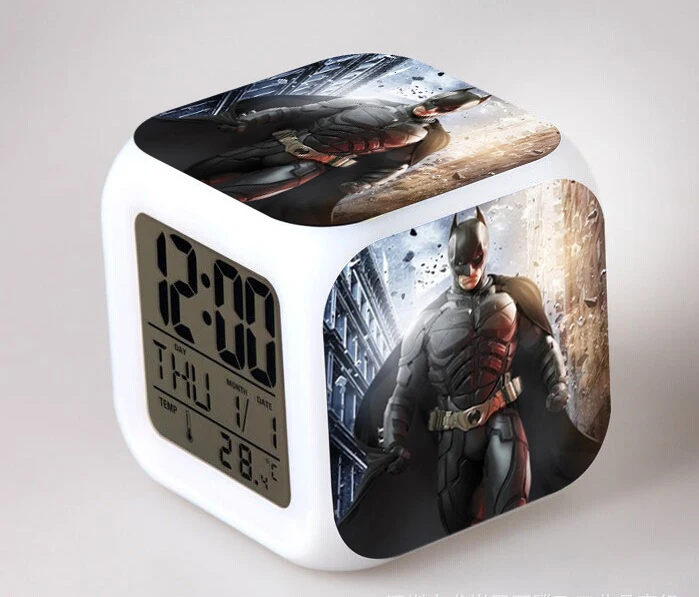 Marvel The Avengers Color Change LED Alarm Clock Action Figure Batman Joker Superhero Digital Cube Decor Lighting Toys
Marvel The Avengers Color Change LED Alarm Clock Action Figure Batman Joker Superhero Digital Cube Decor Lighting Toys