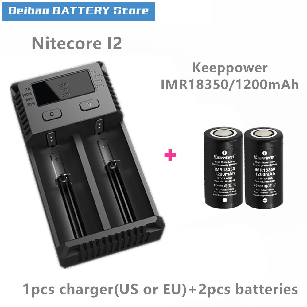 original Keeppower IMR 18350 battery 1200mAh UH1835P 10A Rechargeable Battery with Nitecore new I2 charger XTAR VC2 charger
original Keeppower IMR 18350 battery 1200mAh UH1835P 10A Rechargeable Battery with Nitecore new I2 charger XTAR VC2 charger