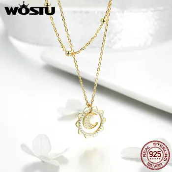 WOSTU Genuine 100% 925 Sterling Silver Moon In Sun Pendant Necklace For Women Engagement Birthday Jewelry Delicate Gift FIN305
WOSTU Genuine 100% 925 Sterling Silver Moon In Sun Pendant Necklace For Women Engagement Birthday Jewelry Delicate Gift FIN305