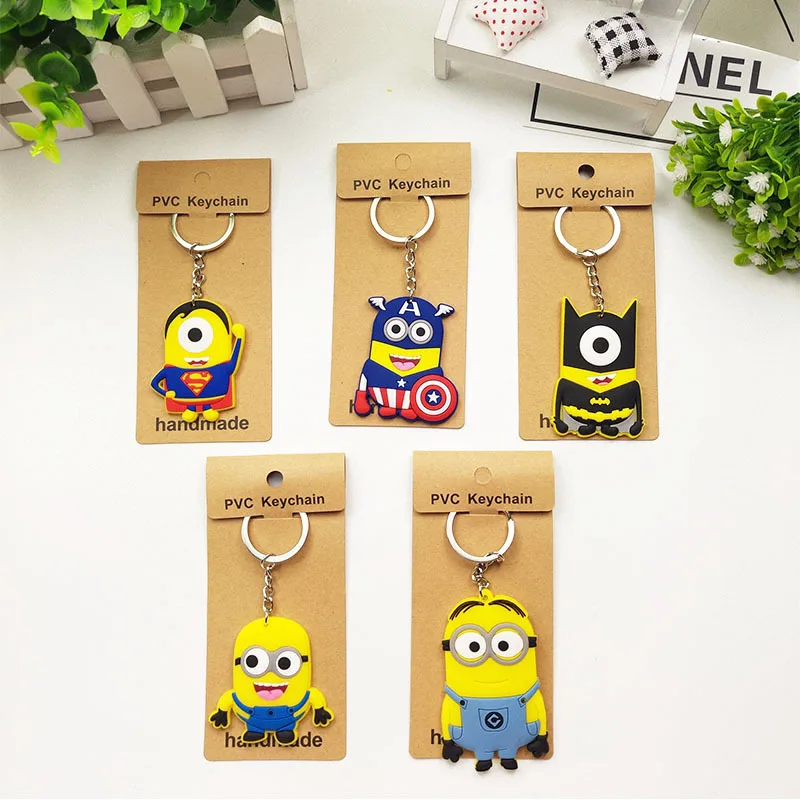 Wholesale 50pcs/lot PVC Silicone Cartoon Animal Anime Minions Keychain Key Chain Child Toy Party Gift Trinket Keyring Porte Clef
Wholesale 50pcs/lot PVC Silicone Cartoon Animal Anime Minions Keychain Key Chain Child Toy Party Gift Trinket Keyring Porte Clef