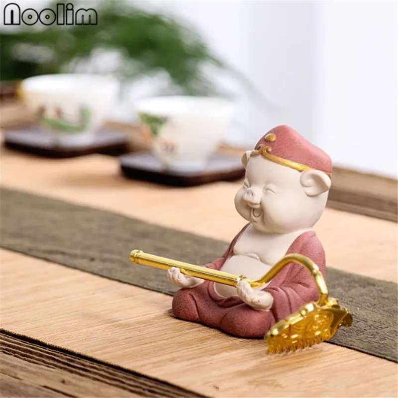 Ceramic Tea Pets Creative Chinese Painted Pottery Small Animal Figurines Teahouse Decoration Crafts Car Ornaments | Дом и сад