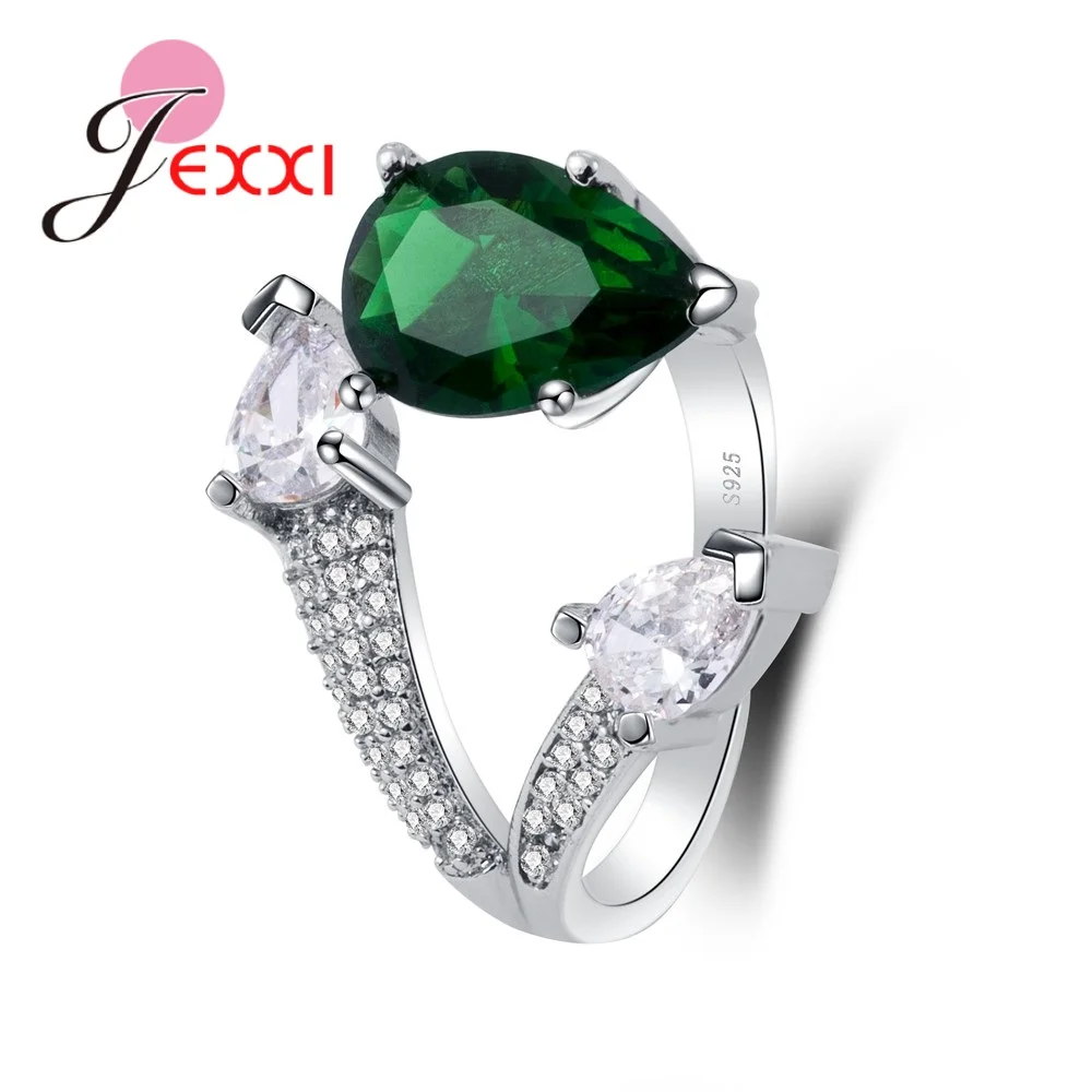 JEXXI Fashion Drop Water Ring Romantic Green Stone Design 925 Sterling Silver Cubic Zirconia For Women Lover Wedding Accessories
JEXXI Fashion Drop Water Ring Romantic Green Stone Design 925 Sterling Silver Cubic Zirconia For Women Lover Wedding Accessories
