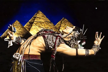 Modern handmade painting dance and pyramid on oil canvas for living room decor and wall poster
Modern handmade painting dance and pyramid on oil canvas for living room decor and wall poster