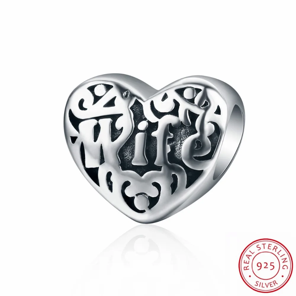 100% 925 Sterling Silver Paved Wife Charm Romantic Love Heart Bead Fit Original Bracelets Bangles Necklace Customized for Gifts
100% 925 Sterling Silver Paved Wife Charm Romantic Love Heart Bead Fit Original Bracelets Bangles Necklace Customized for Gifts