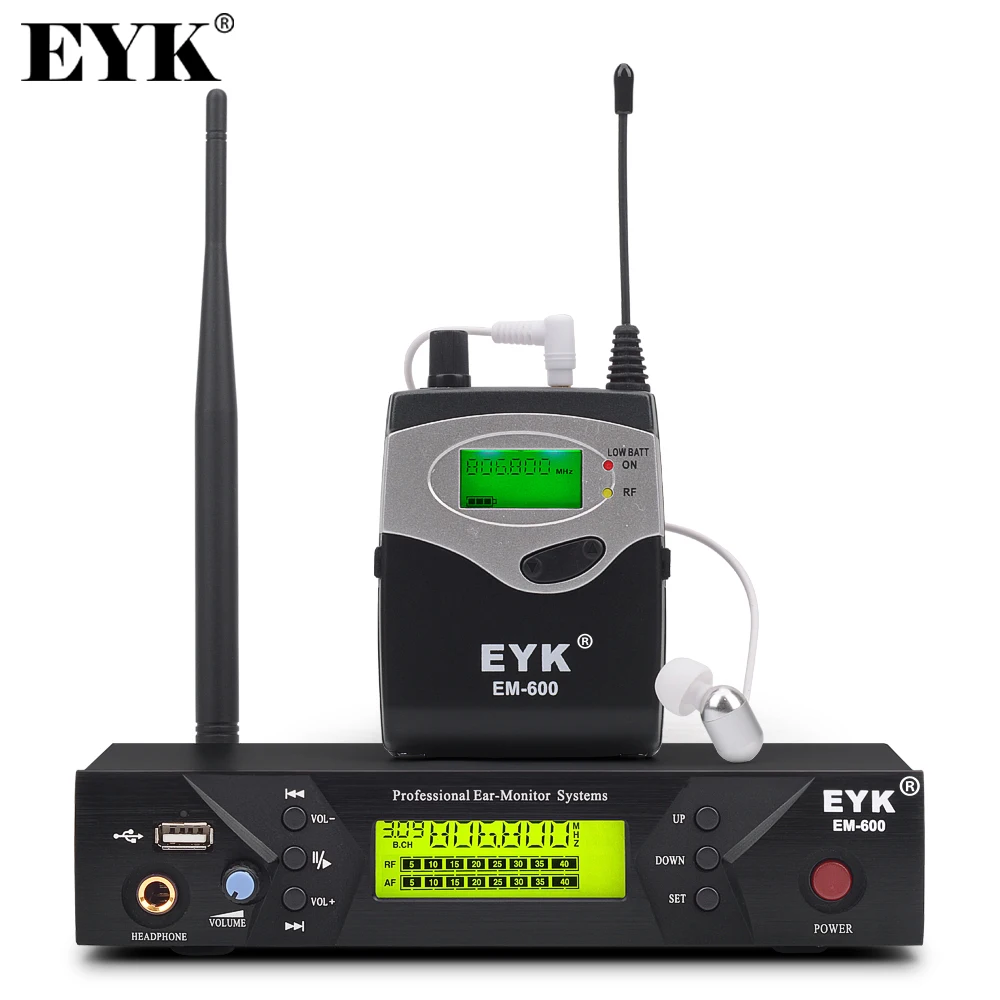 EM-600 UHF Wireless In Ear Monitor System Professional Stage Performance Ear Monitoring Systems with One Bodypack Transmitter
EM-600 UHF Wireless In Ear Monitor System Professional Stage Performance Ear Monitoring Systems with One Bodypack Transmitter
