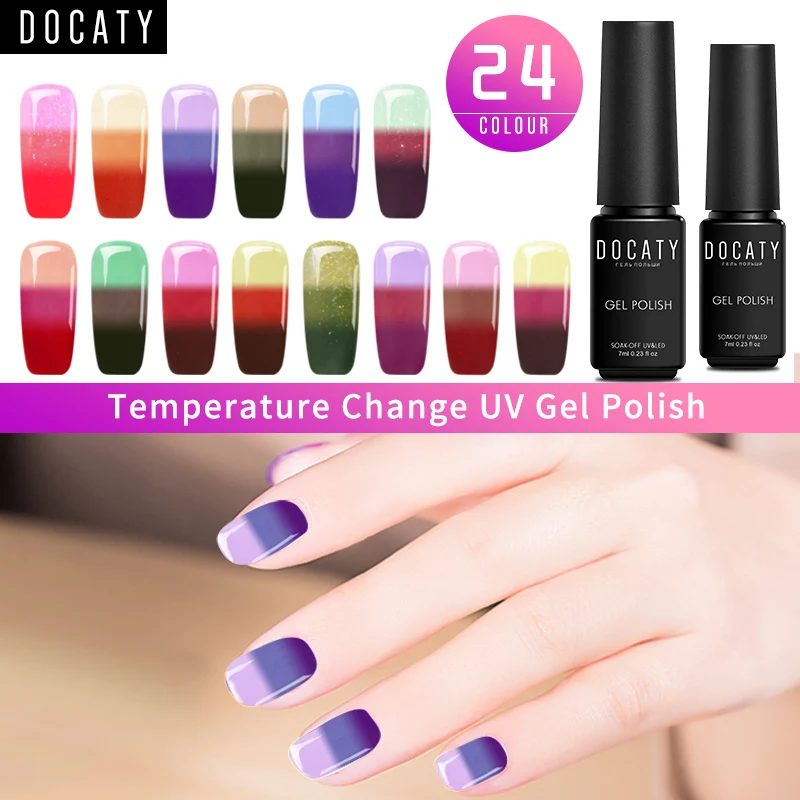 Docaty Temperature Change Nail Gel Polish Decorations for Nails Uv and Led Semi Permanent Enamels Thermal Varnish Nail Art
Docaty Temperature Change Nail Gel Polish Decorations for Nails Uv and Led Semi Permanent Enamels Thermal Varnish Nail Art