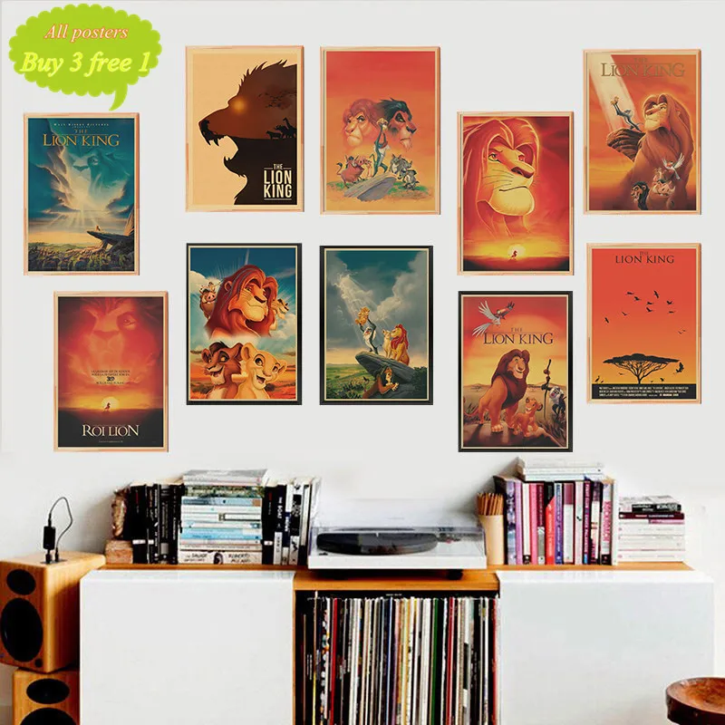The Lion King classic cartoon movie film kraft paper Cafe bar poster Retro Poster decorative painting
The Lion King classic cartoon movie film kraft paper Cafe bar poster Retro Poster decorative painting