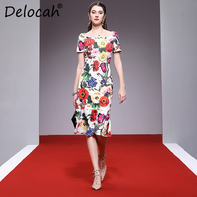 Delocah Women Spring Summer Dress Runway Fashion Designer Hlaf Sleeve Gorgeous Beading Appliques Flower Printed Mermaid Dresses
Delocah Women Spring Summer Dress Runway Fashion Designer Hlaf Sleeve Gorgeous Beading Appliques Flower Printed Mermaid Dresses