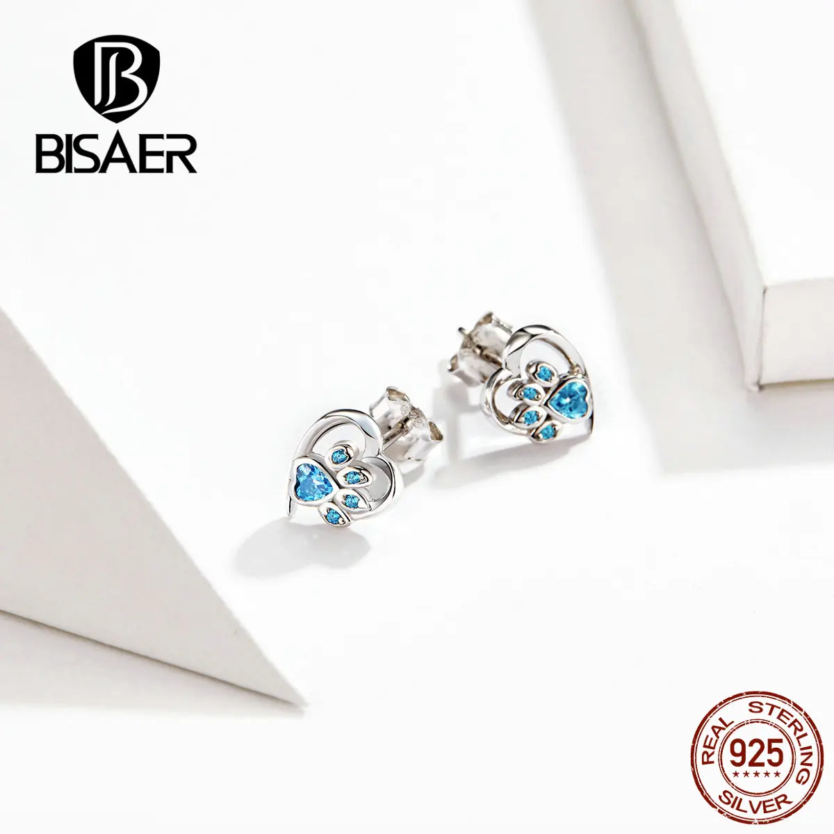 BISAER 100% 925 Sterling Silver Love Dog Love Small Stud Earrings for Women Animal Footprints Exquisite Fashion Jewelry ECE654
BISAER 100% 925 Sterling Silver Love Dog Love Small Stud Earrings for Women Animal Footprints Exquisite Fashion Jewelry ECE654