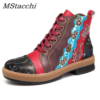 MStacchi Ethnic Style Soft Leather Women Ankle Boots Side Zipper Fashion Comfortable Retro Spring Short Shoes Woman Casual Boots
MStacchi Ethnic Style Soft Leather Women Ankle Boots Side Zipper Fashion Comfortable Retro Spring Short Shoes Woman Casual Boots