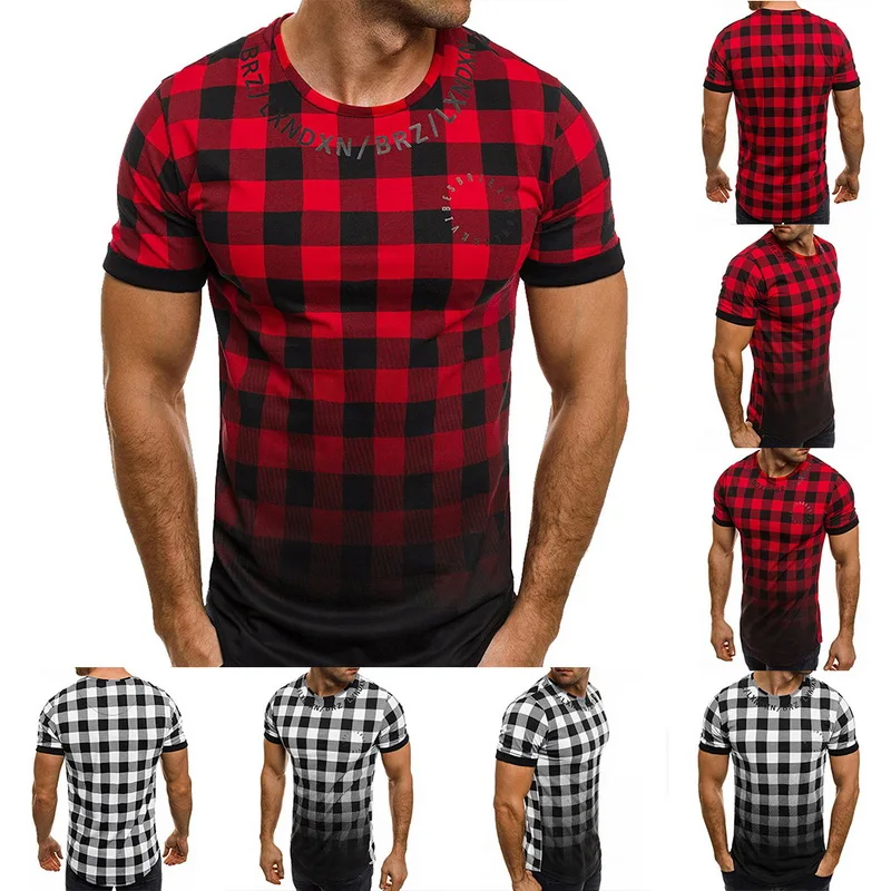 Laamei Brand 2019 Summer T Shirt Plaid Patchwork Short Sleeve Gradient Color Tees Muscle Basic Hip Hop Fashion Tee Shirt
Laamei Brand 2019 Summer T Shirt Plaid Patchwork Short Sleeve Gradient Color Tees Muscle Basic Hip Hop Fashion Tee Shirt