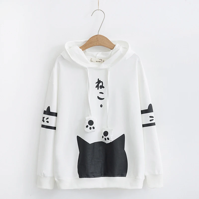 Spring Loose Hoody Cartoon Cat Printed Sweatshirt women Harajuku Hoodies Women Streetwear High Waist sweatshirt Pullover 
Spring Loose Hoody Cartoon Cat Printed Sweatshirt women Harajuku Hoodies Women Streetwear High Waist sweatshirt Pullover