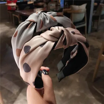 Fashion Women Bow Headband Cross Hair Hoop Knotted Wide-Brimmed Lady Retro Wave Simple Hair Band Adult Headbands