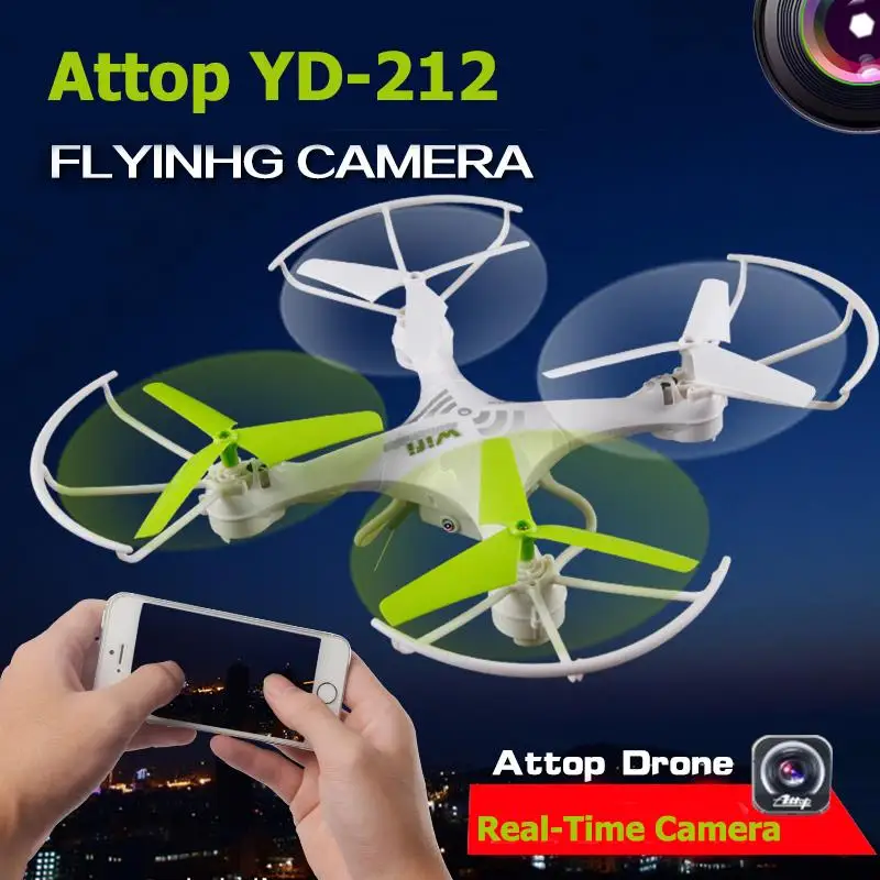 Attop YD-212 2.4G 4CH Wifi FPV Phone Headless Drone with 0.3MP HD Camera Real Time Video Helicopter Toy RTF RC Quadcopter F16714