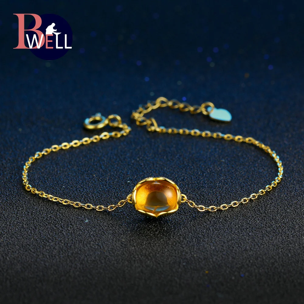 Bwell BWHI046 Oval Natural Gemstone Citrine Bracelets & Bangles 925 Sterling-Silver-Jewelry Yellow Gold Fine Chain For Women
Bwell BWHI046 Oval Natural Gemstone Citrine Bracelets & Bangles 925 Sterling-Silver-Jewelry Yellow Gold Fine Chain For Women