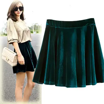 Elegant Pleated Velet Skirt Summer Female Elastic Skirts Mini Women Waist Flare Short For Clothes Spring High
Elegant Pleated Velet Skirt Summer Female Elastic Skirts Mini Women Waist Flare Short For Clothes Spring High