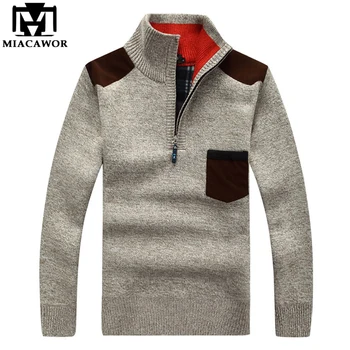 MIACAWOR New Warm Wool Sweaters Men Autumn Winter Casual Men Pullover Fleece Sueter Hombre zipper Sweater Y075
MIACAWOR New Warm Wool Sweaters Men Autumn Winter Casual Men Pullover Fleece Sueter Hombre zipper Sweater Y075