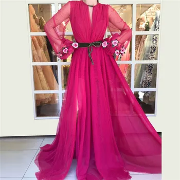 Fuchsia Muslim Evening Dresses A-line Long Sleeves Tulle Islamic Dubai Saudi Arabic Long Formal Evening Gown Prom Dress
Fuchsia Muslim Evening Dresses A-line Long Sleeves Tulle Islamic Dubai Saudi Arabic Long Formal Evening Gown Prom Dress