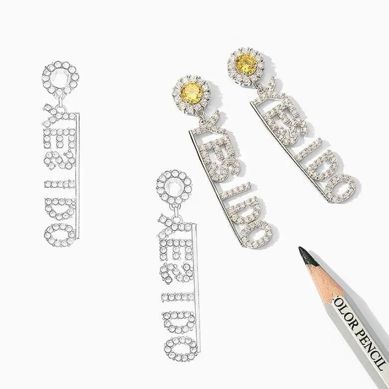 DIY Alloy Rhinestone Letter YESIDO Dangle Earrings For Women Fashion Jewelry Star models Trendy Statement Earrings Accessories
DIY Alloy Rhinestone Letter YESIDO Dangle Earrings For Women Fashion Jewelry Star models Trendy Statement Earrings Accessories