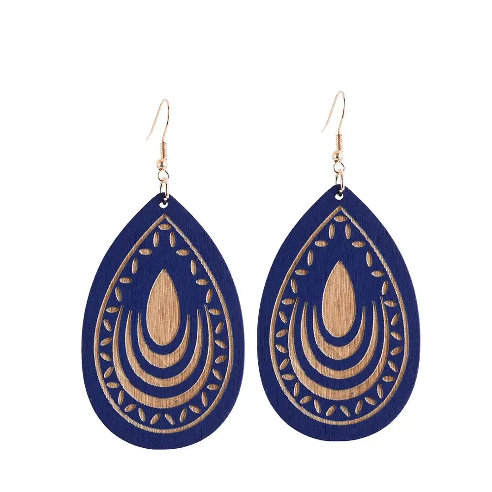 KHARISMA Vintage Blue Black Yellow Water Drop Earrings For Women Ethnic African Indian Wood Long Pendant Earrings Wedding Party
KHARISMA Vintage Blue Black Yellow Water Drop Earrings For Women Ethnic African Indian Wood Long Pendant Earrings Wedding Party