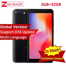 Global Version Xiaomi Redmi 6 3GB RAM 32GB ROM Mobile Phone Helio P22 Octa Core 1440x720 5.45 Inch 3000mAh 12MP Dual Camera MIUI(China)