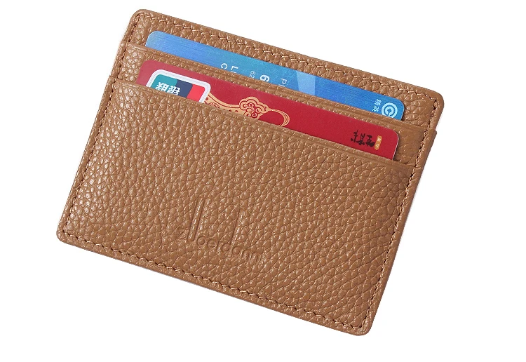 Ultra-thin Card Holder Mini wallets small Cow Leather purse High Quality Card Case With 4 Slots Fashion Style New 17