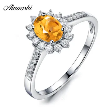 AINUOSHI Natural Citrine Big Halo Ring 2ct Oval Cut Gemstone 925 Sterling Silver Flower Ring Engagement Party Jewelry Women Ring
AINUOSHI Natural Citrine Big Halo Ring 2ct Oval Cut Gemstone 925 Sterling Silver Flower Ring Engagement Party Jewelry Women Ring