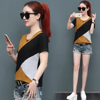 2020 summer new Korean Slim short-sleeved t-shirt female wild women fight color bottoming shirt shirt ladies shirt
2020 summer new Korean Slim short-sleeved t-shirt female wild women fight color bottoming shirt shirt ladies shirt