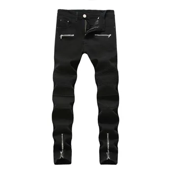 2019 New Men's High Street Locomotive Zipper Wrinkle Casual Straight Slim wash High Elastic Large size trousers More Size 28-42
2019 New Men's High Street Locomotive Zipper Wrinkle Casual Straight Slim wash High Elastic Large size trousers More Size 28-42