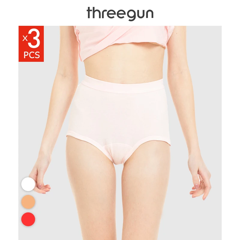 THREEGUN 3PCS Women's Cotton Panties High Waist Intimate Breathable Comfortable Brief Big Size Intimates Panty Loose Underpant 
THREEGUN 3PCS Women's Cotton Panties High Waist Intimate Breathable Comfortable Brief Big Size Intimates Panty Loose Underpant