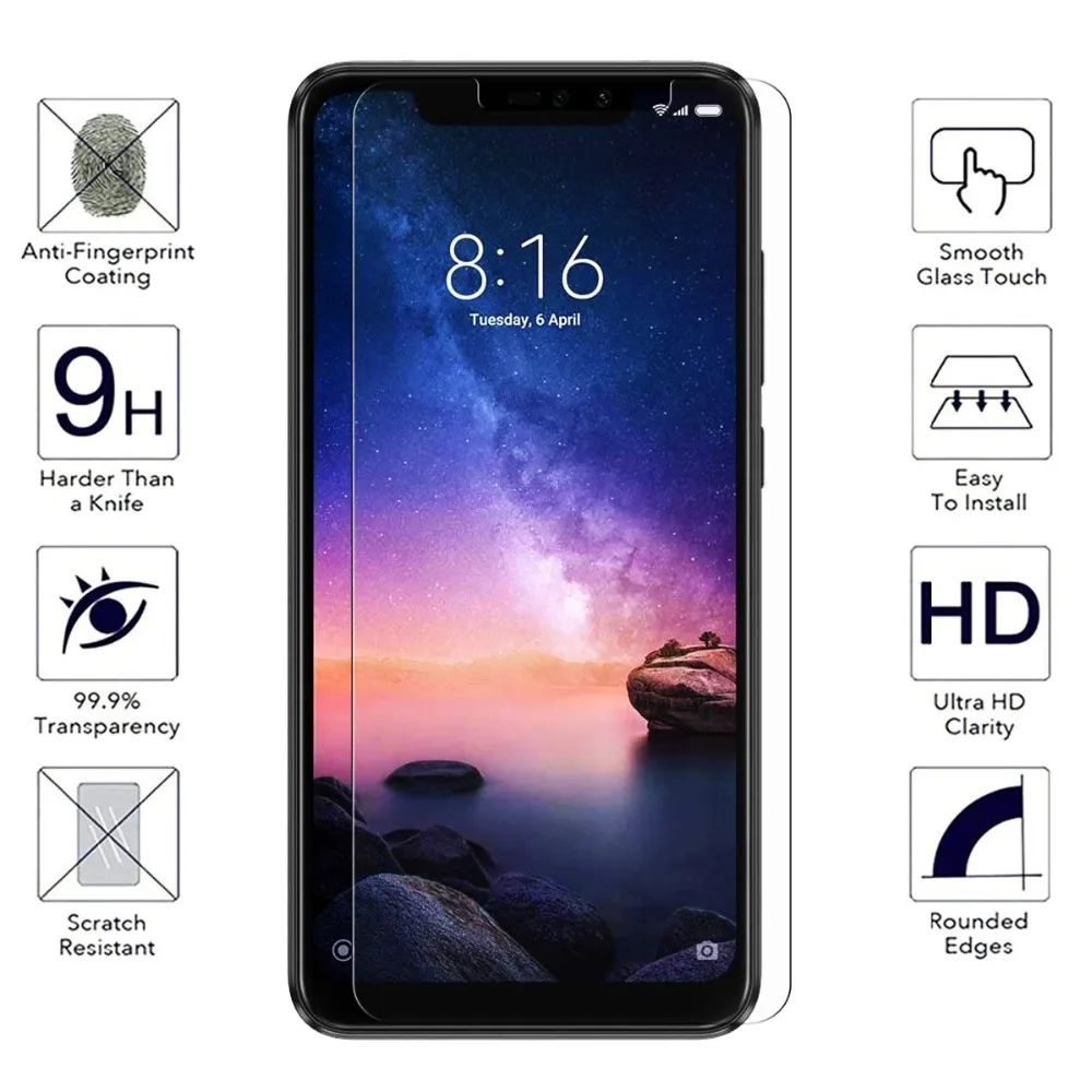 2Pcs-Glass-for-Xiaomi-Redmi-Note-6-Pro-4X-Screen-Protector-Redmi-6A-5-Plus-Tempered
