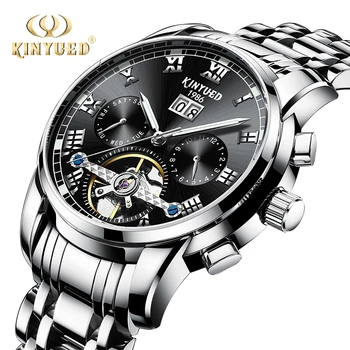 KINYUED Stainless Steel Band Men's Watch Automatic Self-Wind Mechanical Watches Luminous Timepieces Blue Black Glass Wristwatch
KINYUED Stainless Steel Band Men's Watch Automatic Self-Wind Mechanical Watches Luminous Timepieces Blue Black Glass Wristwatch
