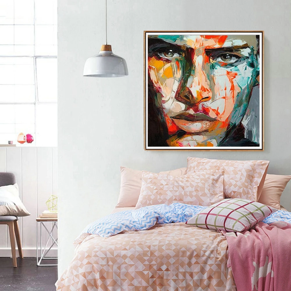 Knife Painting Abstract Portrait Artwork Brown Eyes Man Face Wall Art Canvas Handpainted Painting for Bedroom Home Wall Decor
Knife Painting Abstract Portrait Artwork Brown Eyes Man Face Wall Art Canvas Handpainted Painting for Bedroom Home Wall Decor