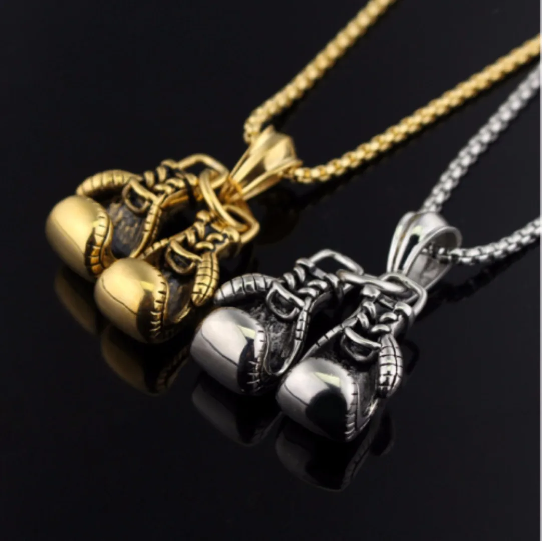 Punk Gothic Double Boxing Glove Pendant Necklace Hip Hop Men Sport Fitness Gold Silver Plated Long Chain erkek kolye Shellhard
Punk Gothic Double Boxing Glove Pendant Necklace Hip Hop Men Sport Fitness Gold Silver Plated Long Chain erkek kolye Shellhard