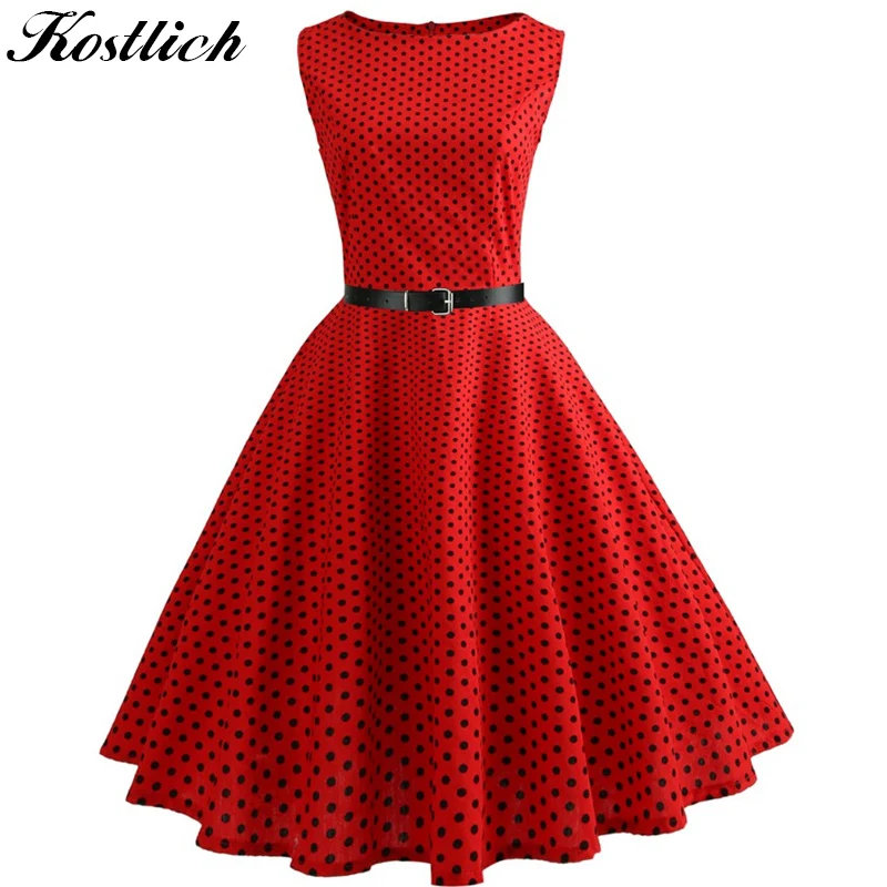 Kostlich 2018 Casual O-Neck Dot Print Dresses Summer Hepburn Vintage Dress With Sashes Women Big Swing Dress Plus Size
Kostlich 2018 Casual O-Neck Dot Print Dresses Summer Hepburn Vintage Dress With Sashes Women Big Swing Dress Plus Size