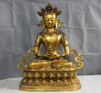 27" Chinese copper Bronze Kwan-yin Boddhisattva Amitayus longevity Buddha Statue
27" Chinese copper Bronze Kwan-yin Boddhisattva Amitayus longevity Buddha Statue