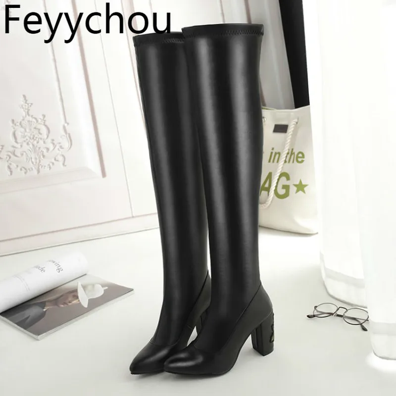 Women Boots Super High Heel Slip on Autumn Winter Warm Plush Over-the Knee Boots 2018 New Fashion Flock Motorcycle Boots Gray
Women Boots Super High Heel Slip on Autumn Winter Warm Plush Over-the Knee Boots 2018 New Fashion Flock Motorcycle Boots Gray