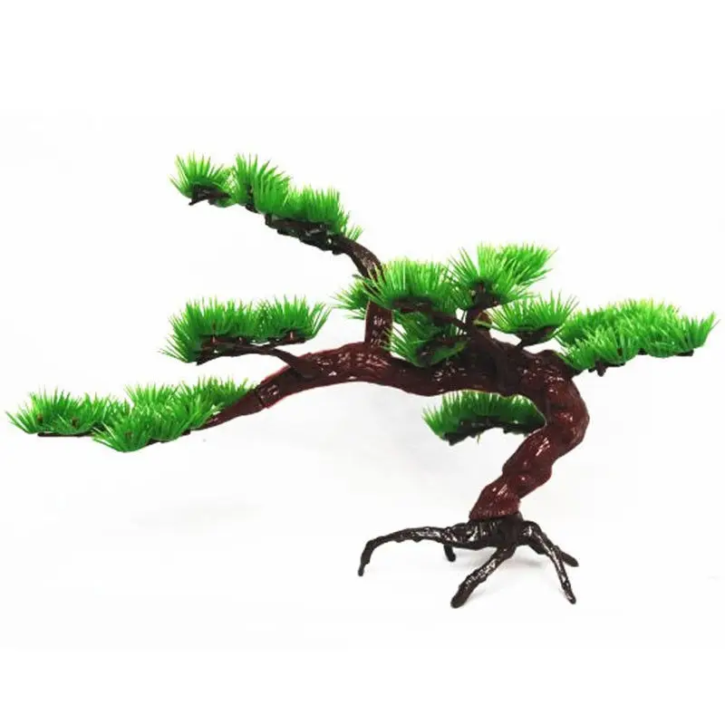 Mayitr Aquarium Rock Bonsai Ornament Fish Tank Rockery Artificial Pine Tree Plant Decoration Aquarium Decoration Accessories