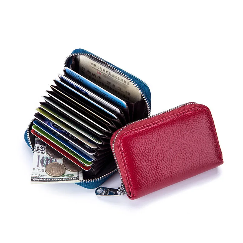 Women Genuine Leather Credit Card Holder Wallet Rfid anti-theft Cowhide Bank Cardholder Coin Purses Male Zipper Money Bag 2019
Women Genuine Leather Credit Card Holder Wallet Rfid anti-theft Cowhide Bank Cardholder Coin Purses Male Zipper Money Bag 2019