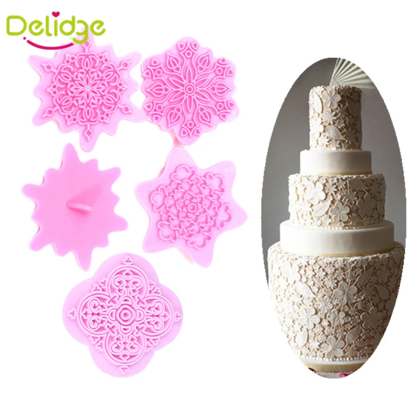 Delidge 5 pcs/set Lace Snowflake Shape Cake Mold Food-Grade Plastic Lace Flower Pattern Fondant Mold Cupcake Decoration Tools
Delidge 5 pcs/set Lace Snowflake Shape Cake Mold Food-Grade Plastic Lace Flower Pattern Fondant Mold Cupcake Decoration Tools