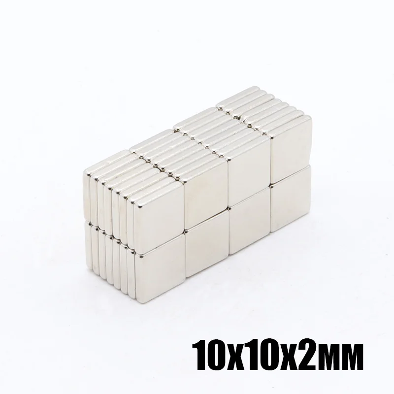 

100pcs 10x10x2 mm N35 Strong Square NdFeB Rare Earth Magnet 10*10*2 mm Neodymium Magnets 10mm x 10mm x 2mm