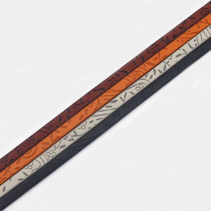 1.1 Meter/pcs Carved Flower Grass Flat PU Leather Cord For Bracelet Making DIY Fashion Jewelry Findings 5*2mm
1.1 Meter/pcs Carved Flower Grass Flat PU Leather Cord For Bracelet Making DIY Fashion Jewelry Findings 5*2mm