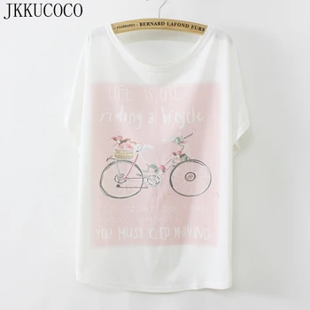 JKKUCOCO Bicycle printed tees women's big size casual t-shirt good quality cotton t shirt Batwing sleeve T-shirt hot tops tees
JKKUCOCO Bicycle printed tees women's big size casual t-shirt good quality cotton t shirt Batwing sleeve T-shirt hot tops tees