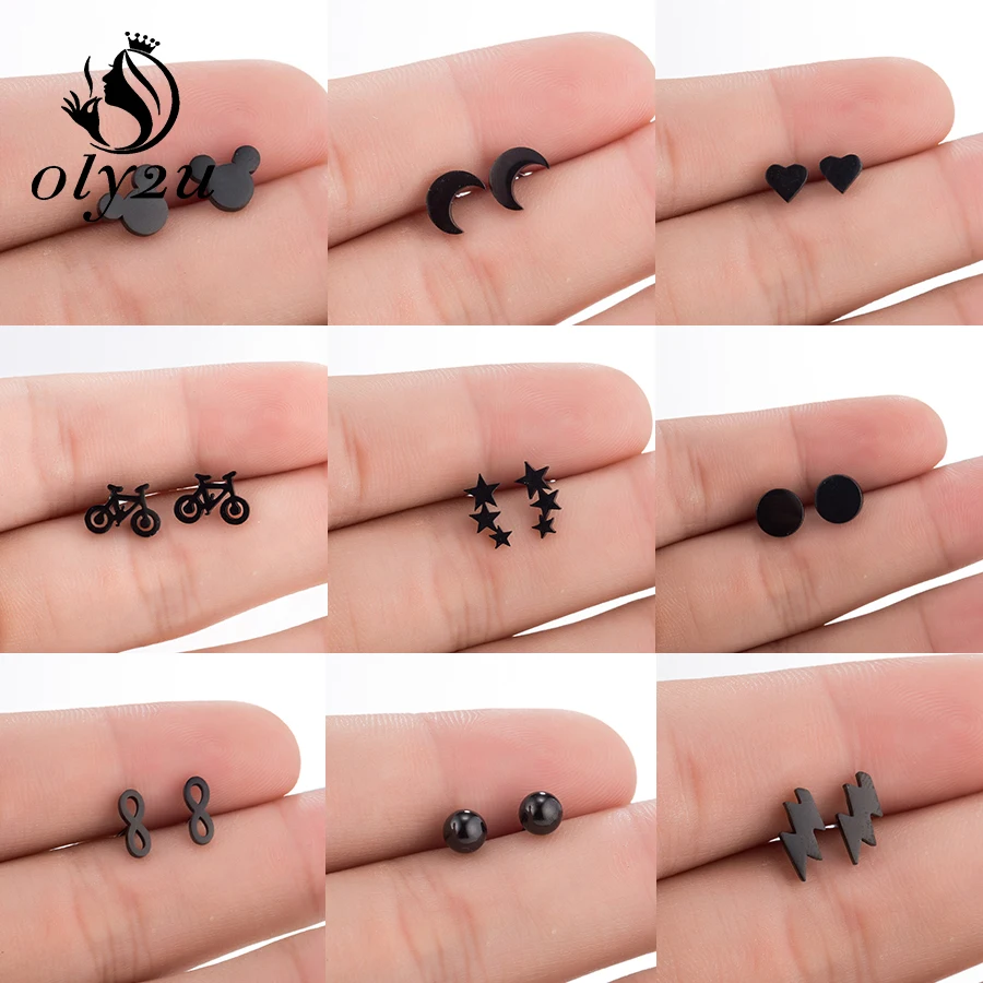 Oly2u Tiny Moon Star Stud Earrings For Women oorbellen Earings Fashion Jewelry Stainless Steel Small Earring Black pendientes
Oly2u Tiny Moon Star Stud Earrings For Women oorbellen Earings Fashion Jewelry Stainless Steel Small Earring Black pendientes