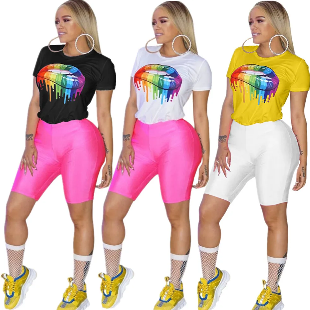 2019 hot selling European and American sexy women's color lips digital print T-shirt O-neck top cloth Short top Casual T-shirt
2019 hot selling European and American sexy women's color lips digital print T-shirt O-neck top cloth Short top Casual T-shirt