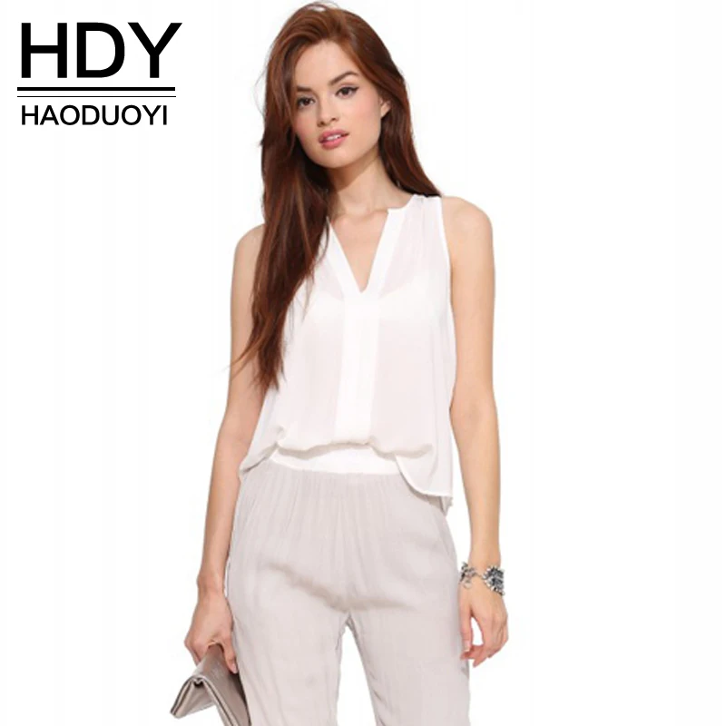 HDY Haoduoyi 2019 New Fashion Women Chiffon Shirt V-neck Solid White Sleeveless Lady Blouse Summer Casual Street Female Tops
HDY Haoduoyi 2019 New Fashion Women Chiffon Shirt V-neck Solid White Sleeveless Lady Blouse Summer Casual Street Female Tops