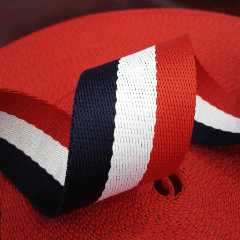 38mm 2" wide webbing 10yards Navy Blue White red Stripe polyester Webbing ribbon twill yarn for the sewing belt Bag handle deco
38mm 2" wide webbing 10yards Navy Blue White red Stripe polyester Webbing ribbon twill yarn for the sewing belt Bag handle deco