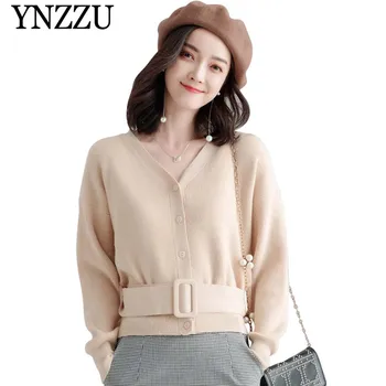 YNZZU 2019 Autumn Winter V-neck solid women's sweater Single breasted long sleeve knitted jacket With belt female outwear YO843
YNZZU 2019 Autumn Winter V-neck solid women's sweater Single breasted long sleeve knitted jacket With belt female outwear YO843