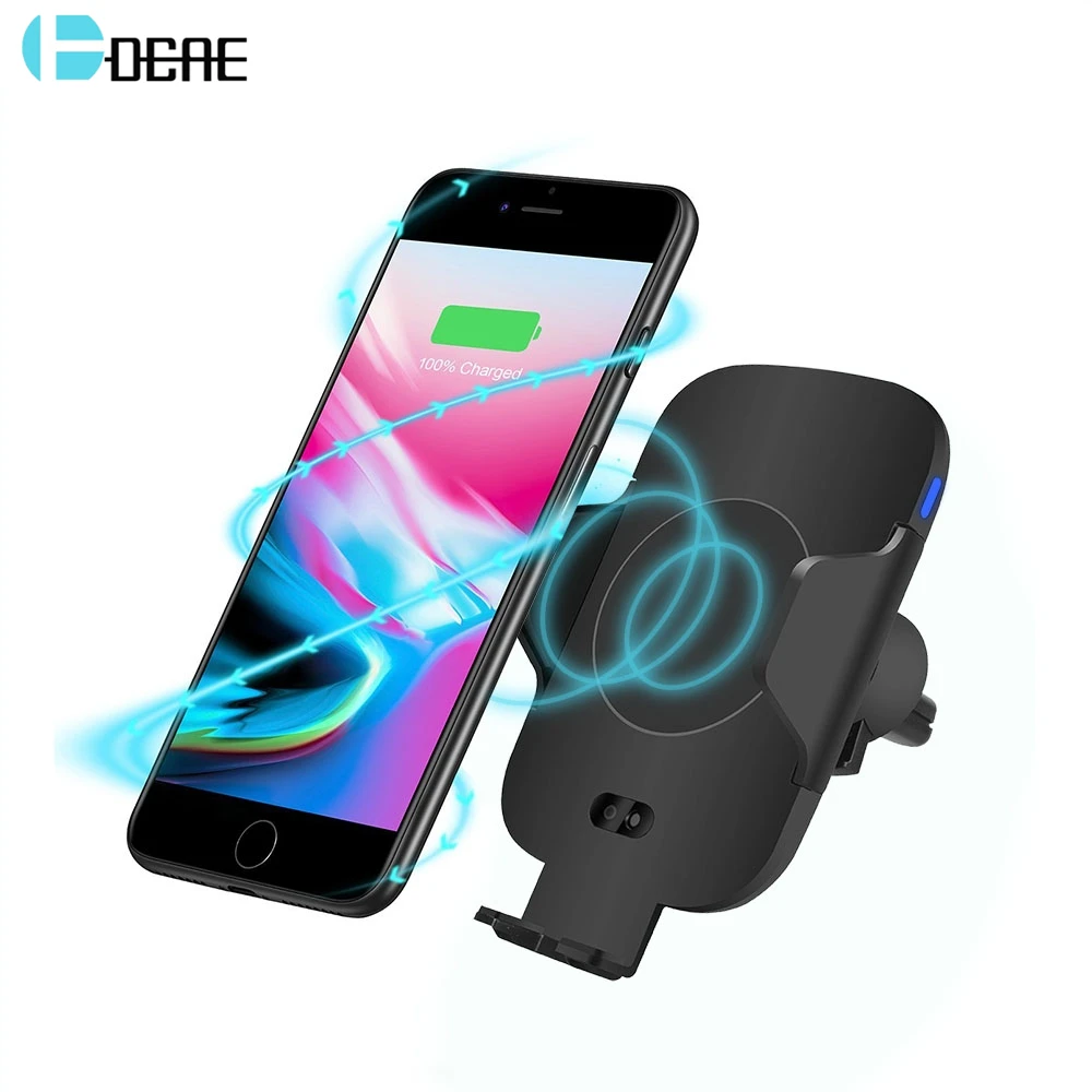 DCAE Automatic infrared Sensor Fast Car Wireless Charger Air Vent Phone Mount Holder for Samsung S8 S9 S7 iPhone XS MAX XR X 8
DCAE Automatic infrared Sensor Fast Car Wireless Charger Air Vent Phone Mount Holder for Samsung S8 S9 S7 iPhone XS MAX XR X 8